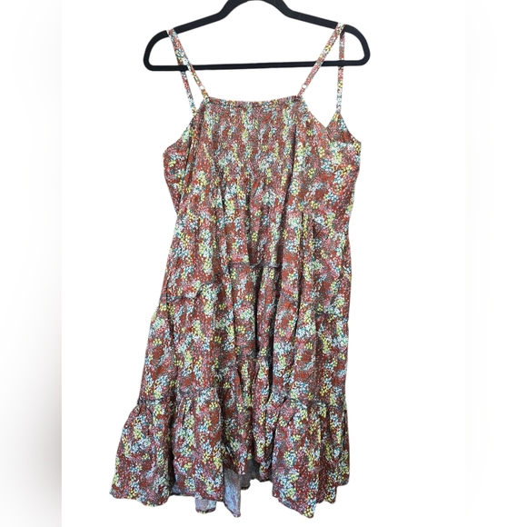 Wrangler Retro XL Boho Floral Tiered Sundress Smocked Back 100% Rayon Rodeo - Picture 2 of 5
